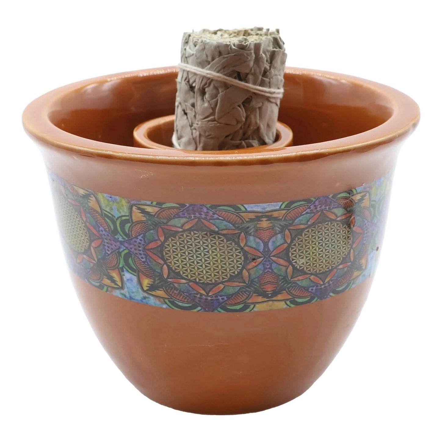 Bol de Fumigation Céramique Fleur de Vie La Bougie Herbivore encens