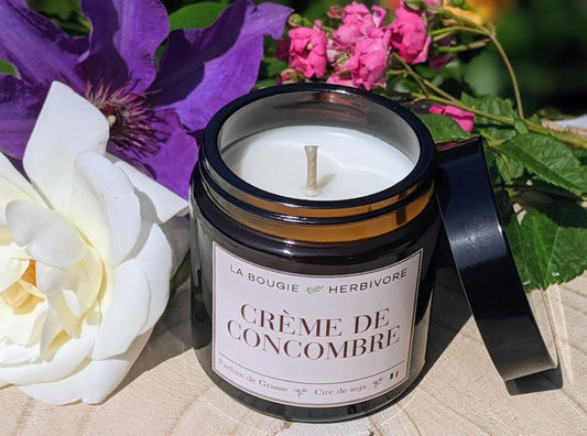 Bougie Crème de Concombre à la cire végétale de soja 90g - La Bougie Herbivore  BOUGIE_20H/90G-CREMECC 16.00 EUR