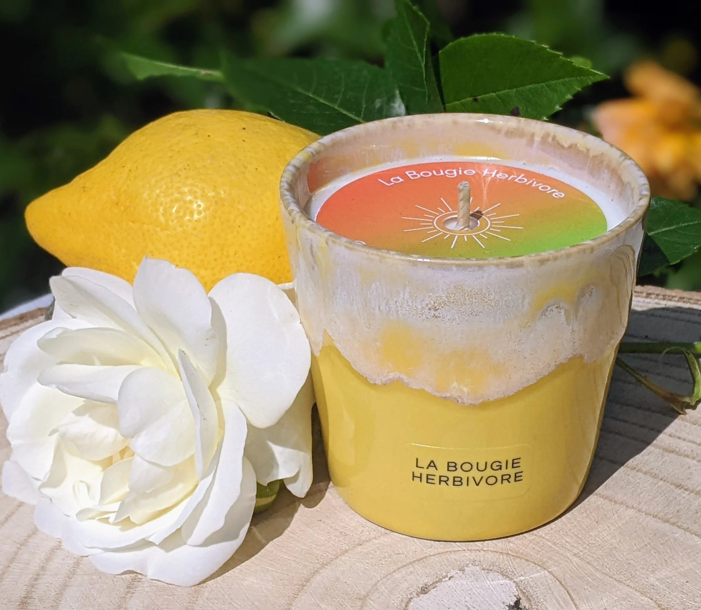 Bougie Parfumée Pastèque melon - Pot en Grès Jaune - La Bougie Herbivore BOUGIE_40H-PGPM 35.00 EUR