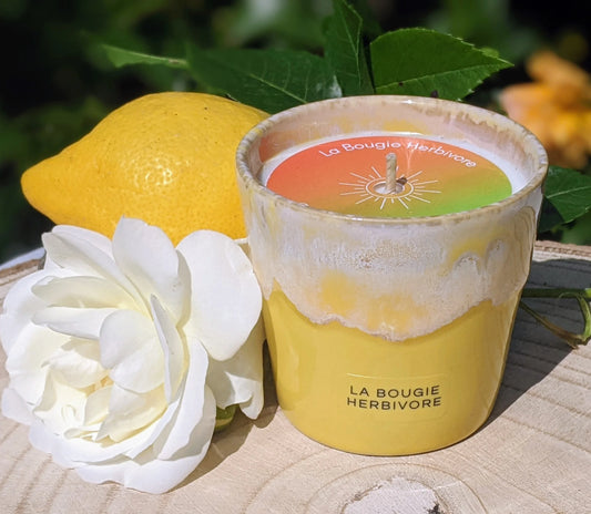 Bougie Parfumée Pastèque melon - Pot en Grès Jaune - La Bougie Herbivore  BOUGIE_40H-PGPM 35.00 EUR