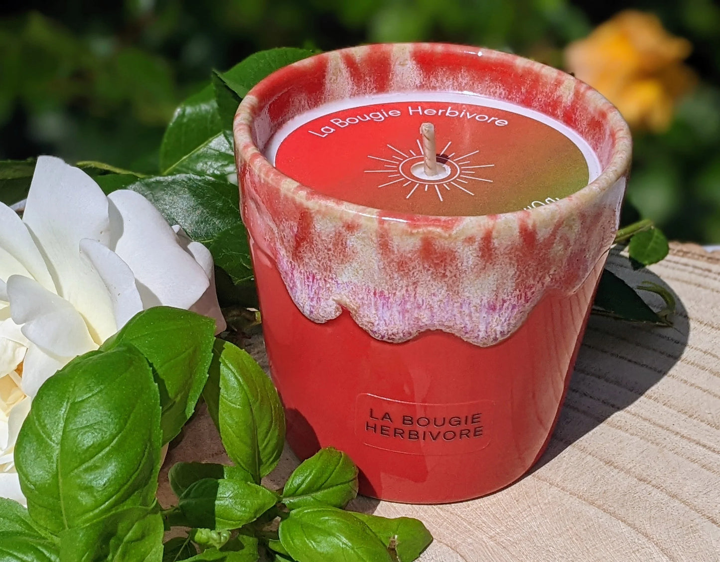 Bougie Parfumée Tomate basilic - Pot en Grès Rouge - La Bougie Herbivore BOUGIE_40H-PGTB 35.00 EUR
