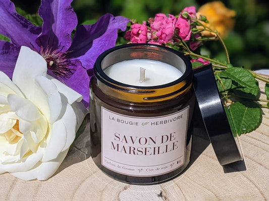 Bougie Savon de Marseille à la cire végétale de soja 90g - La Bougie Herbivore  BOUGIE_20H/90G-SAVOM 16.00 EUR