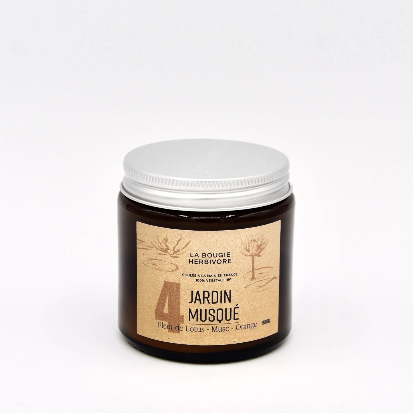 Bougie parfumée Fleur de Lotus Musc Orange No. 4 JARDIN MUSQUE 90G