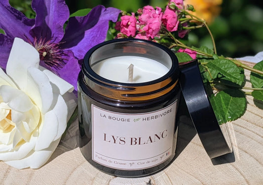 Bougie parfumée Lys Blanc à la cire végétale de soja 90g - La Bougie Herbivore  BOUGIE_20H/90G-LYSB 16.00 EUR