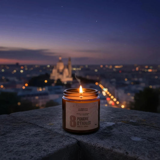 Bougie parfumée bois santal No. 8 POUDRE D'ETOILES - Bois de Santal - Jasmin - La Bougie Herbivore BOUGIE_25H/90G-N08 19.99 EUR