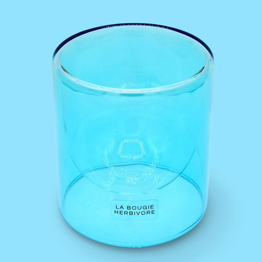 Goutte d'Eau "Bleu" – Contenant à Bougie Élégant et Raffiné La Bougie Herbivore Bougies