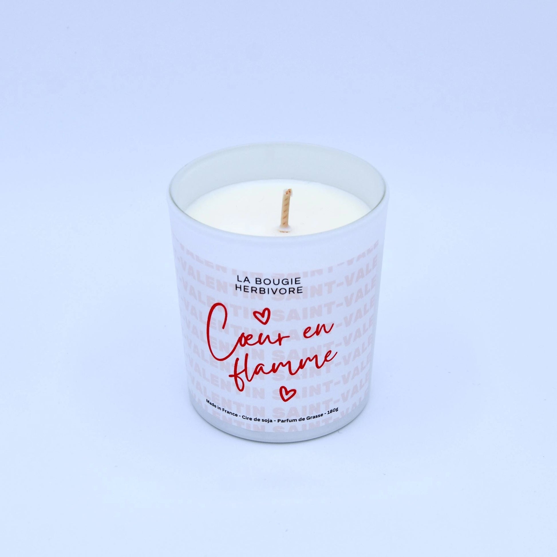 Bougie parfumée Saint-Valentin "Cœur en Flamme" 200ml La Bougie Herbivore Bougies