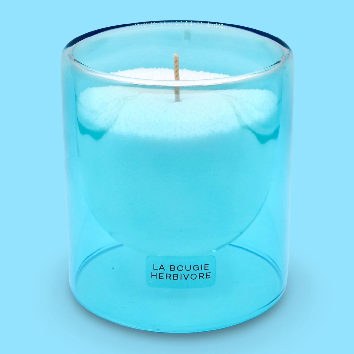 Pack Contenant à Bougie Goutte d'Eau "Bleu" + Recharge Bougie en Perles de Cire Végétale - 400g avec 40 Mèches La Bougie Herbivore Bougies