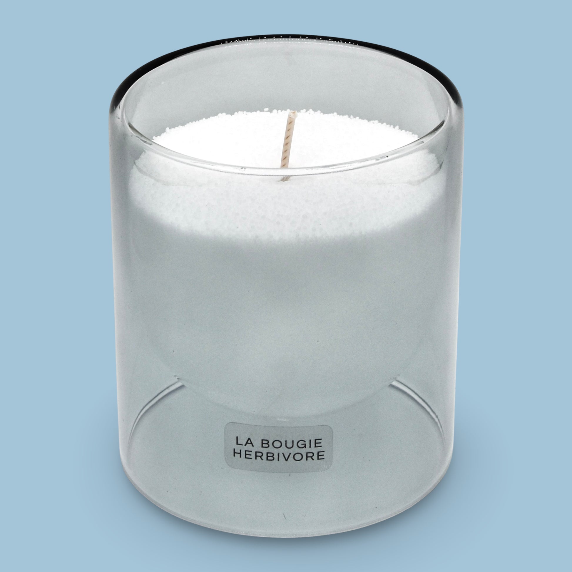 Pack Contenant à Bougie Goutte d'Eau "Gris" + Recharge Bougie en Perles de Cire Végétale - 400g avec 40 Mèches La Bougie Herbivore Bougies