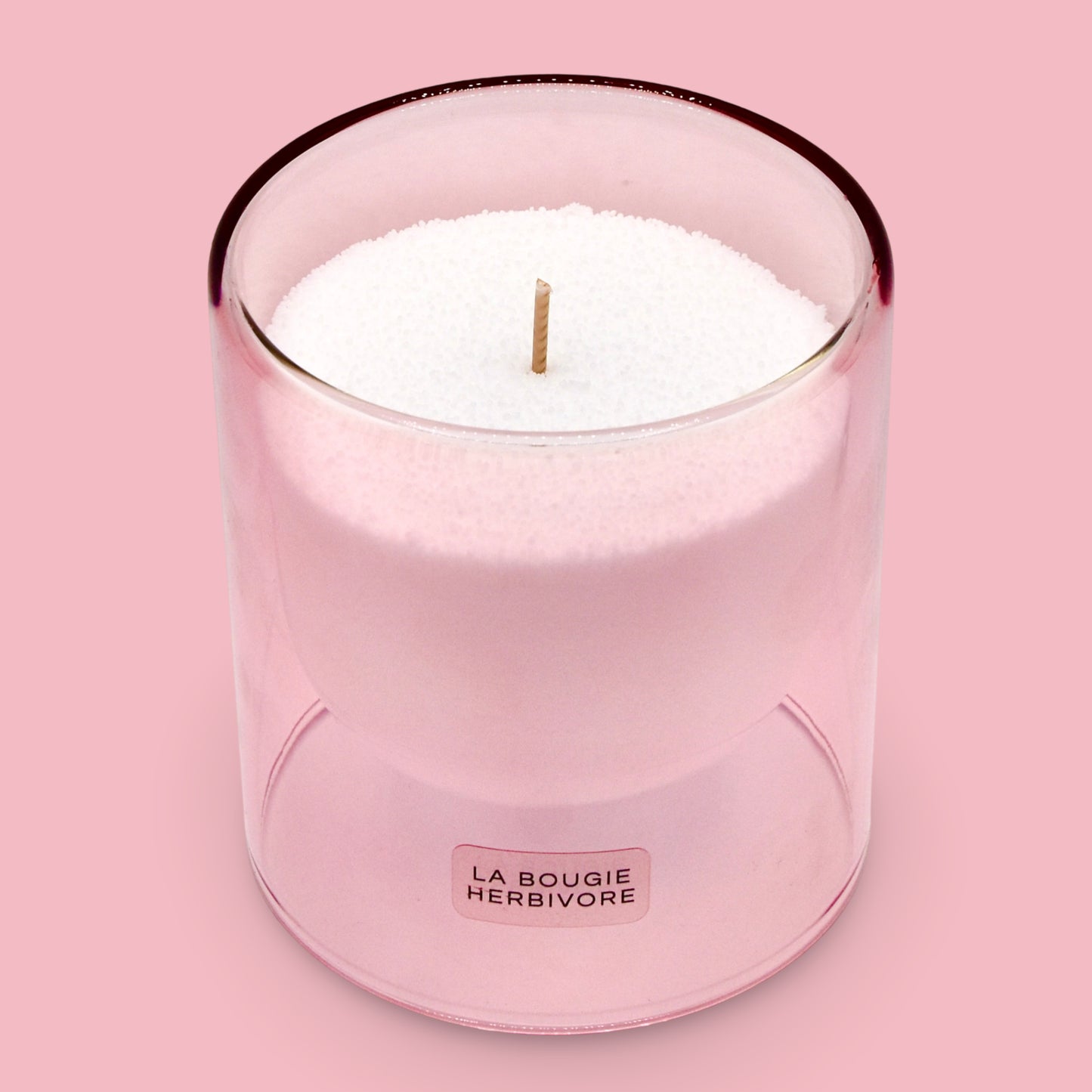Pack Contenant à Bougie Goutte d'Eau "Rose" + Recharge Bougie en Perles de Cire Végétale - 400g avec 40 Mèches La Bougie Herbivore Bougies