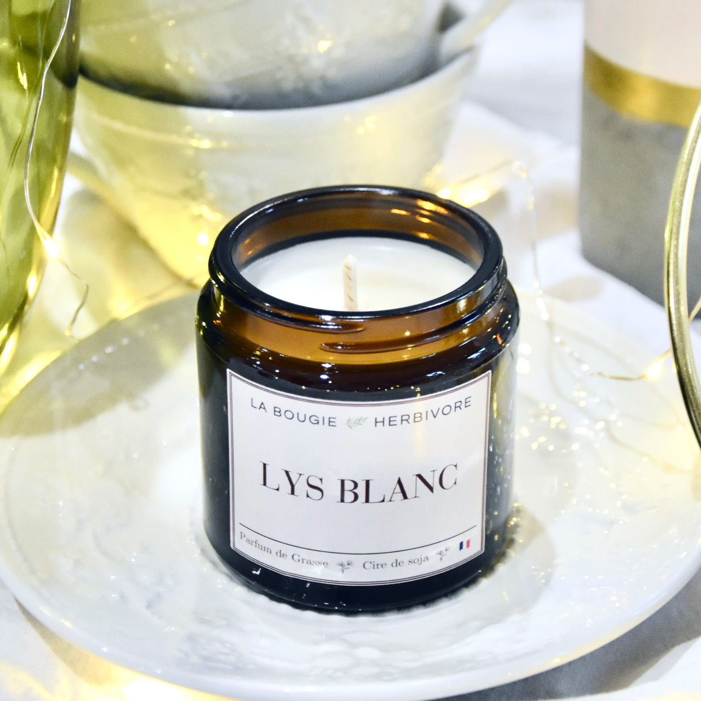 Acheter Bougie parfumée Lys Blanc à la cire végétale de soja 90g