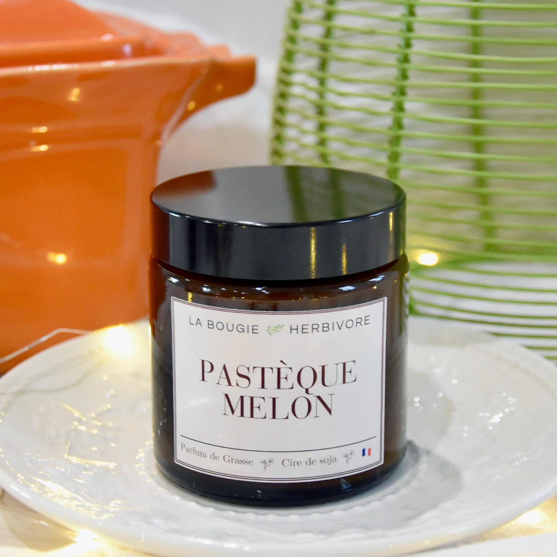 Bougie parfumée Melon à la cire végétale de soja 90g