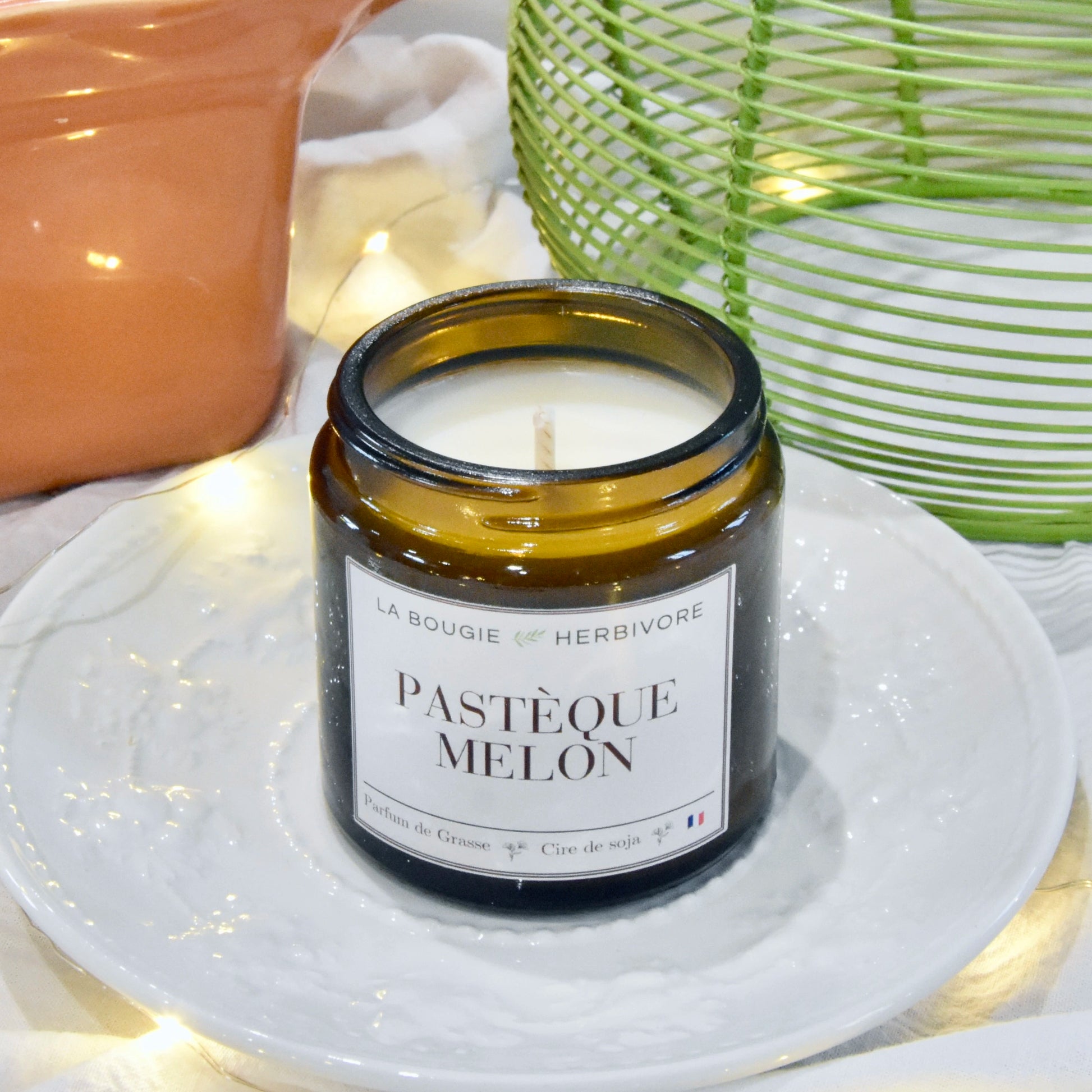 Bougie parfumée Pastèque à la cire végétale de soja 90g