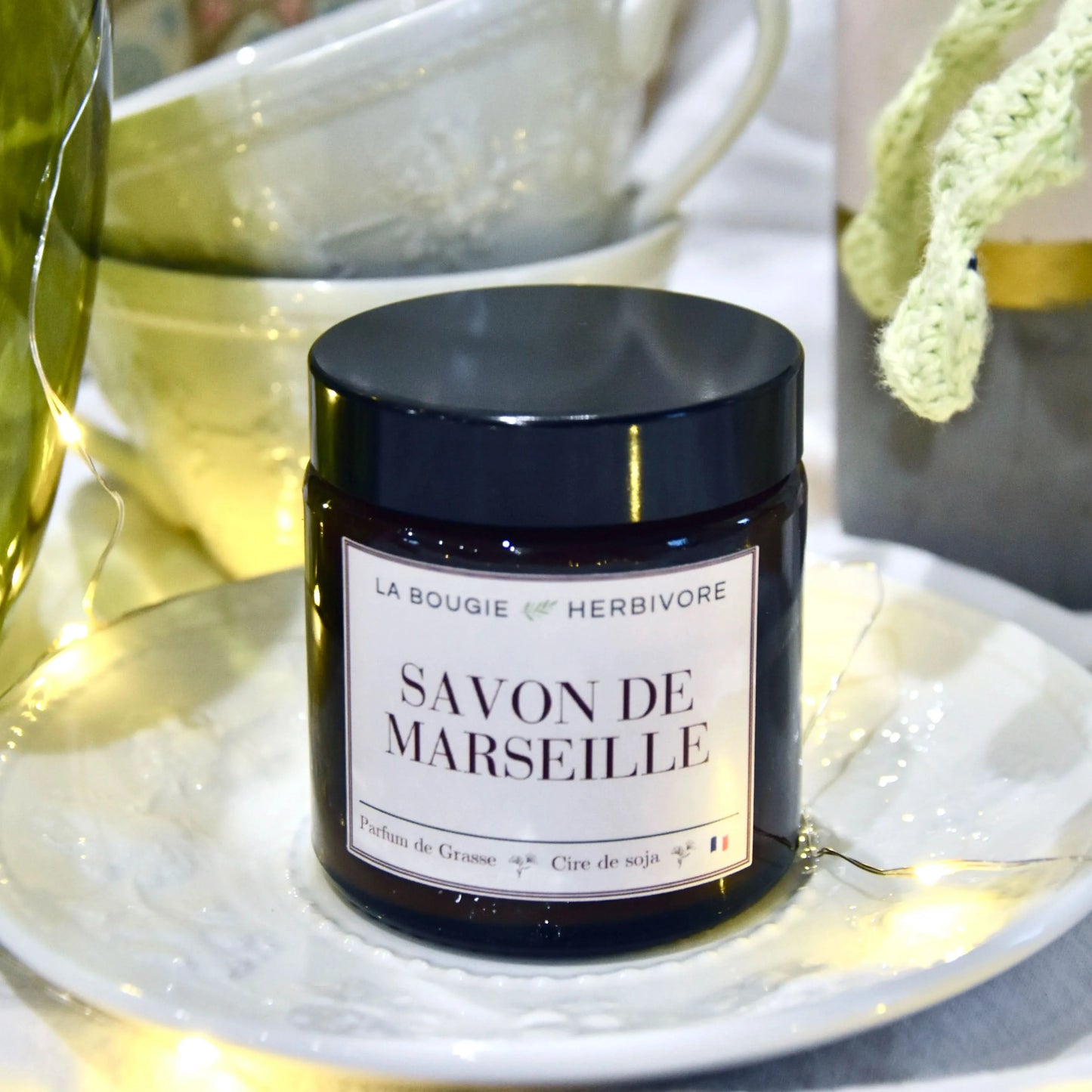 Bougie parfumée Savon de Marseille à la cire végétale de soja 90g