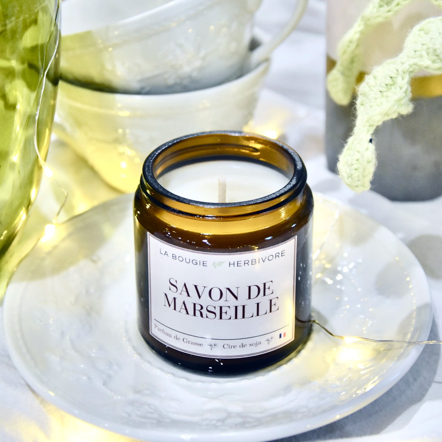 Acheter Bougie Savon de Marseille à la cire végétale de soja 90g