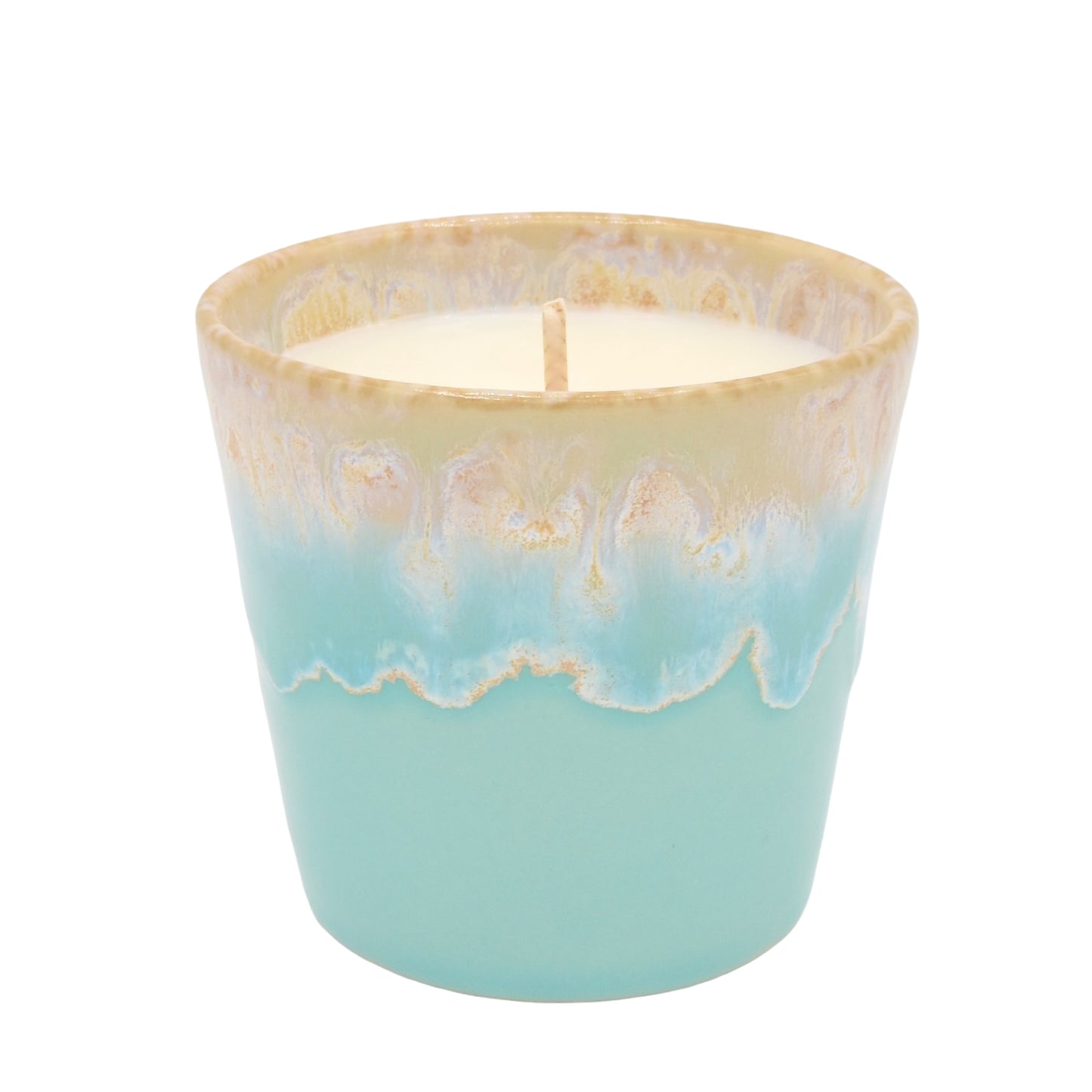 Bougie Parfumée Crème de concombre - Pot en Grès Bleu Ciel La Bougie Herbivore Bougies