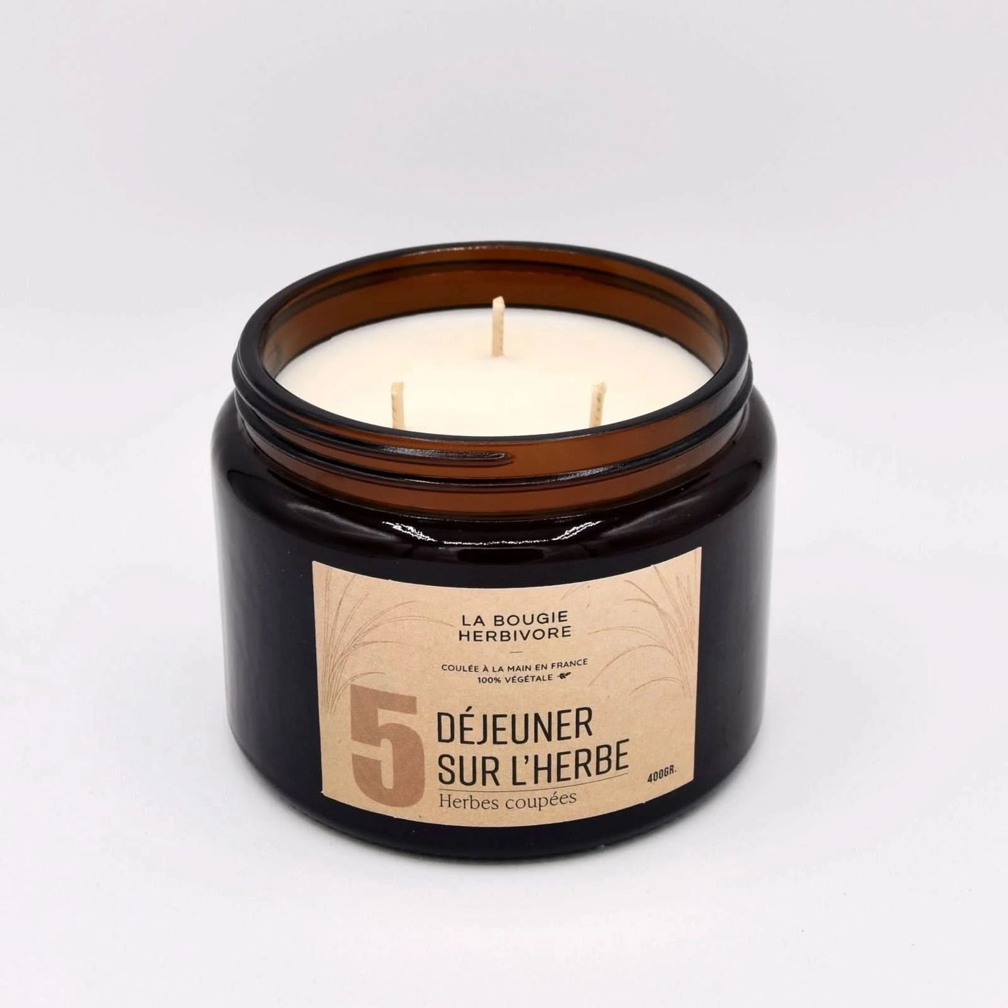 Bougie artisanale made in France - No. 5 DEJEUNER SUR L'HERBE La Bougie Herbivore Bougies