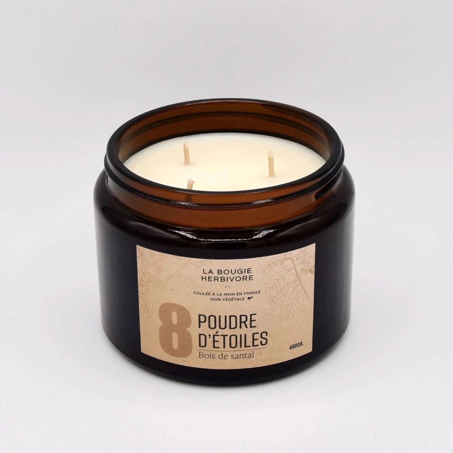 Bougie parfumée No. 8 POUDRE D'ETOILES - Bois de Santal - Jasmin La Bougie Herbivore Bougies