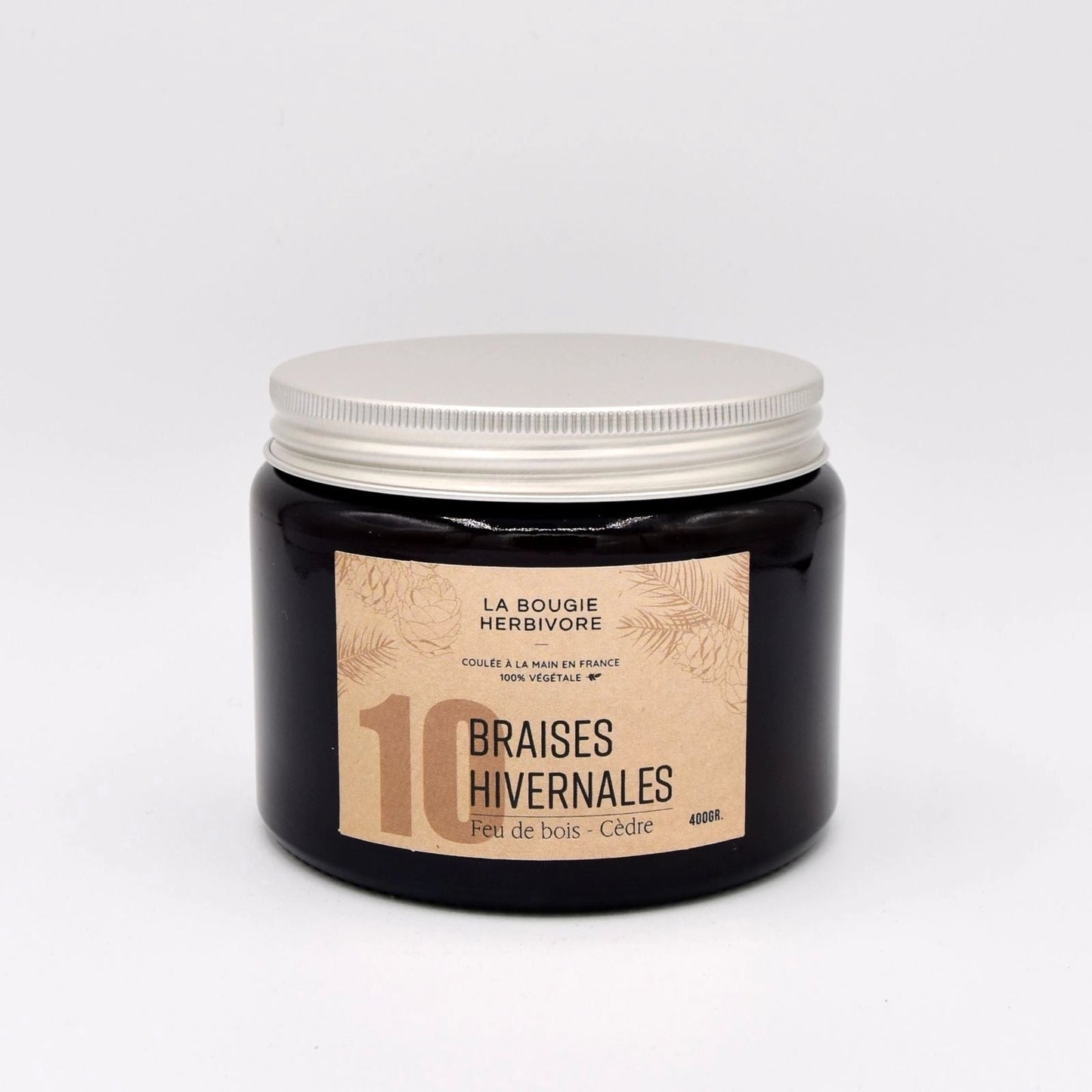 Bougie parfumée No. 10 BRAISES HIVERNALES - Feu de Bois + Cèdre La Bougie Herbivore Bougies