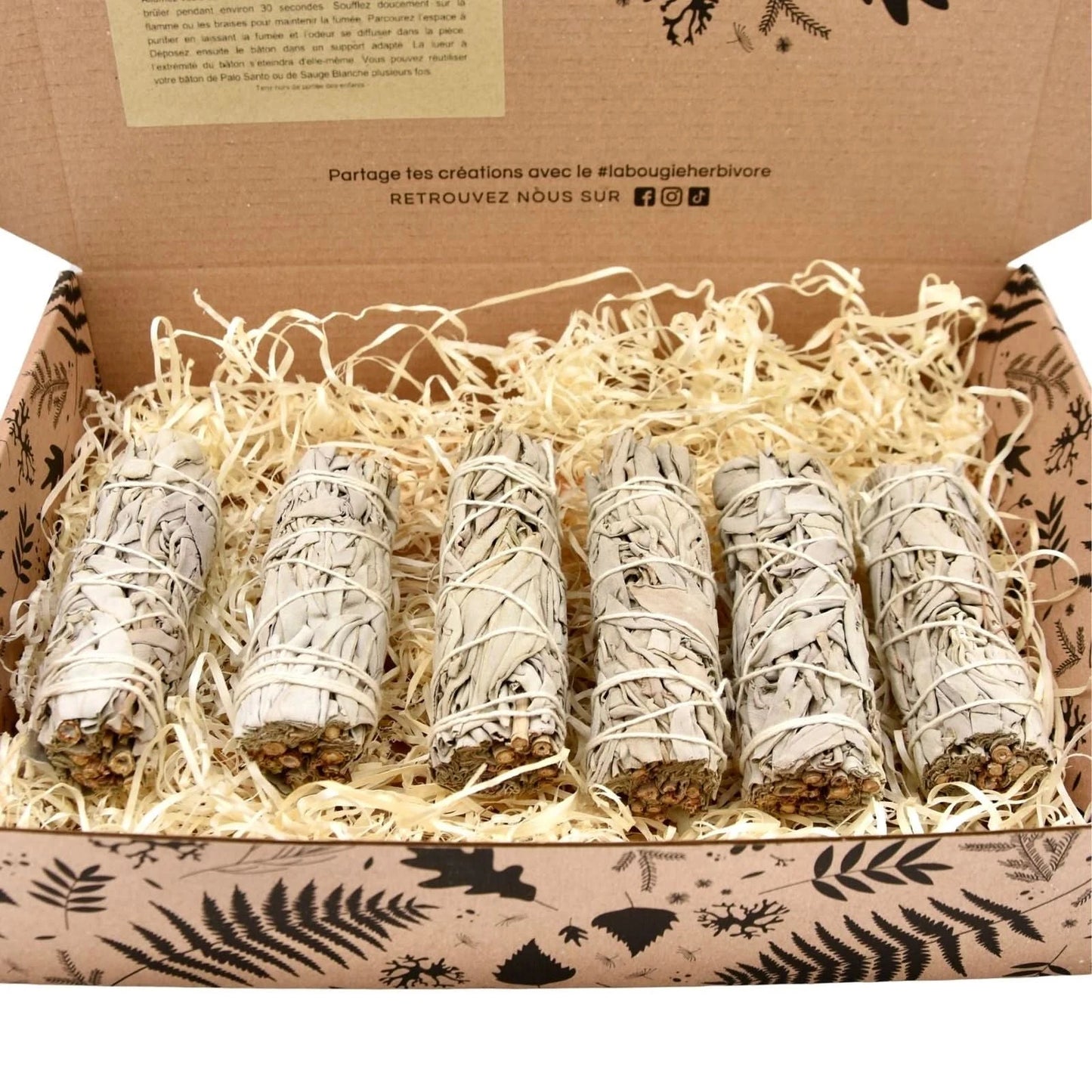 Coffret Purification : Sauges Blanches x6 La Bougie Herbivore encens