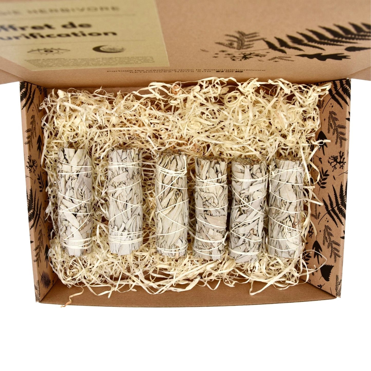 Coffret Purification : Sauges Blanches x6 La Bougie Herbivore encens