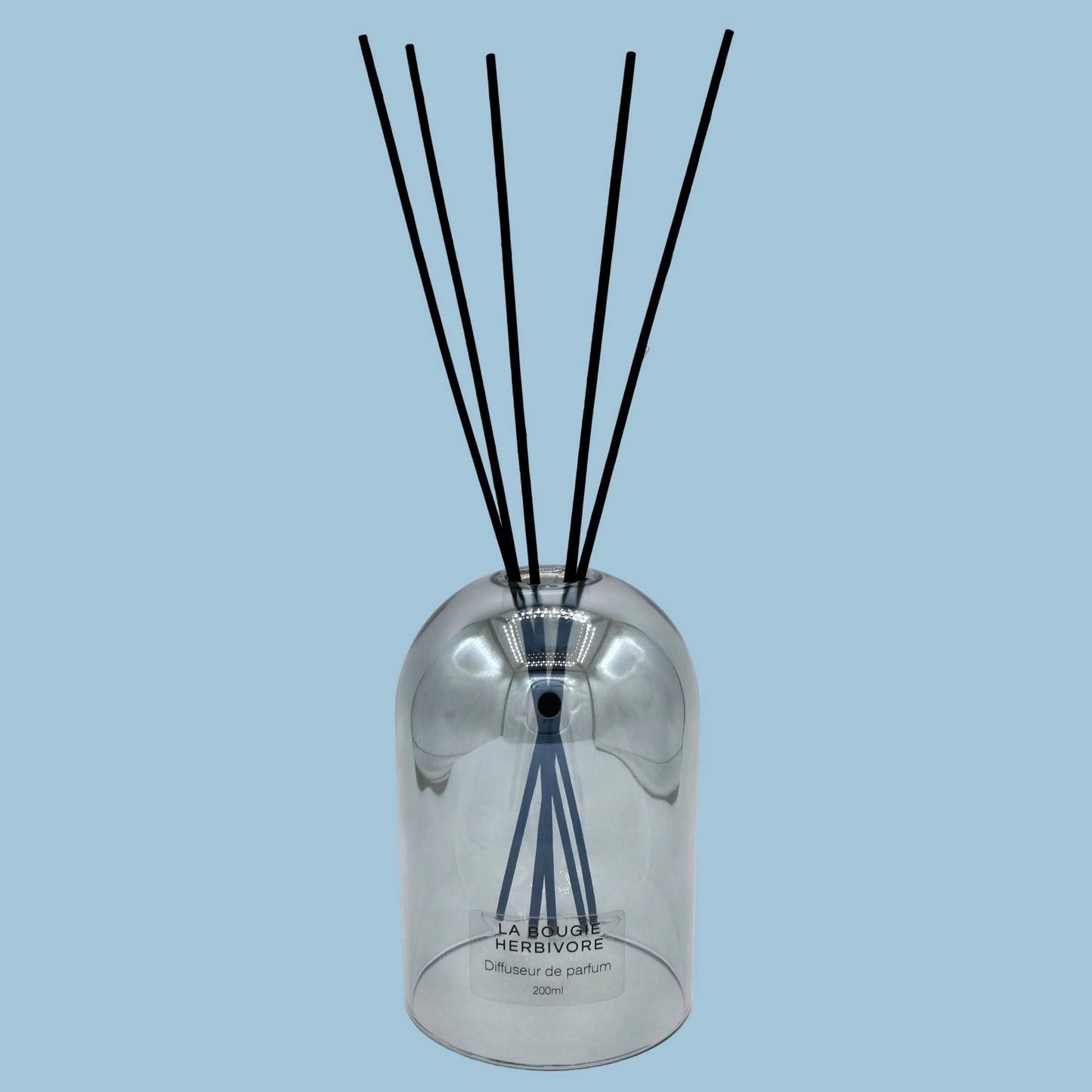 Pack Diffuseur en Verre goutte d'eau "Gris" 200 ml + Recharge de Parfum La Bougie Herbivore diffuseur