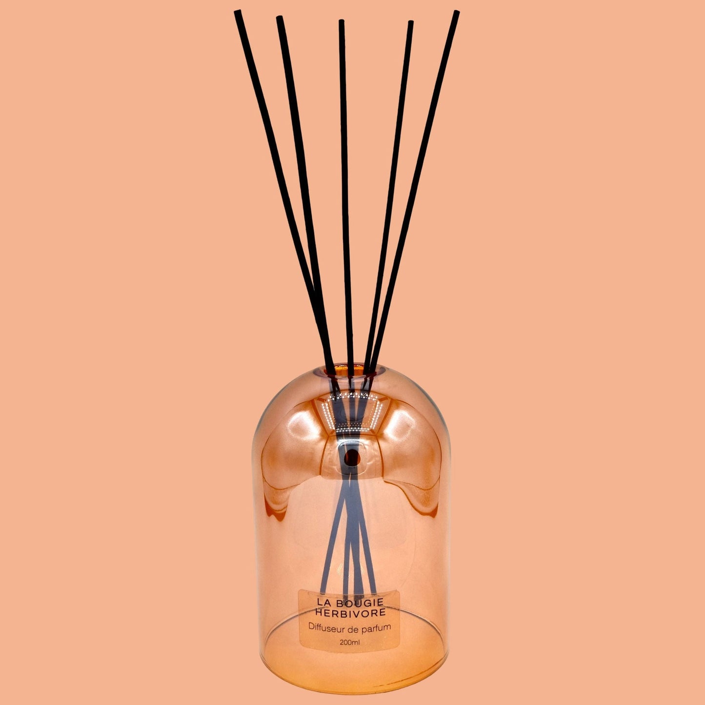 Pack Diffuseur en Verre goutte d'eau "Ambre" 200 ml + Recharge de Parfum La Bougie Herbivore diffuseur