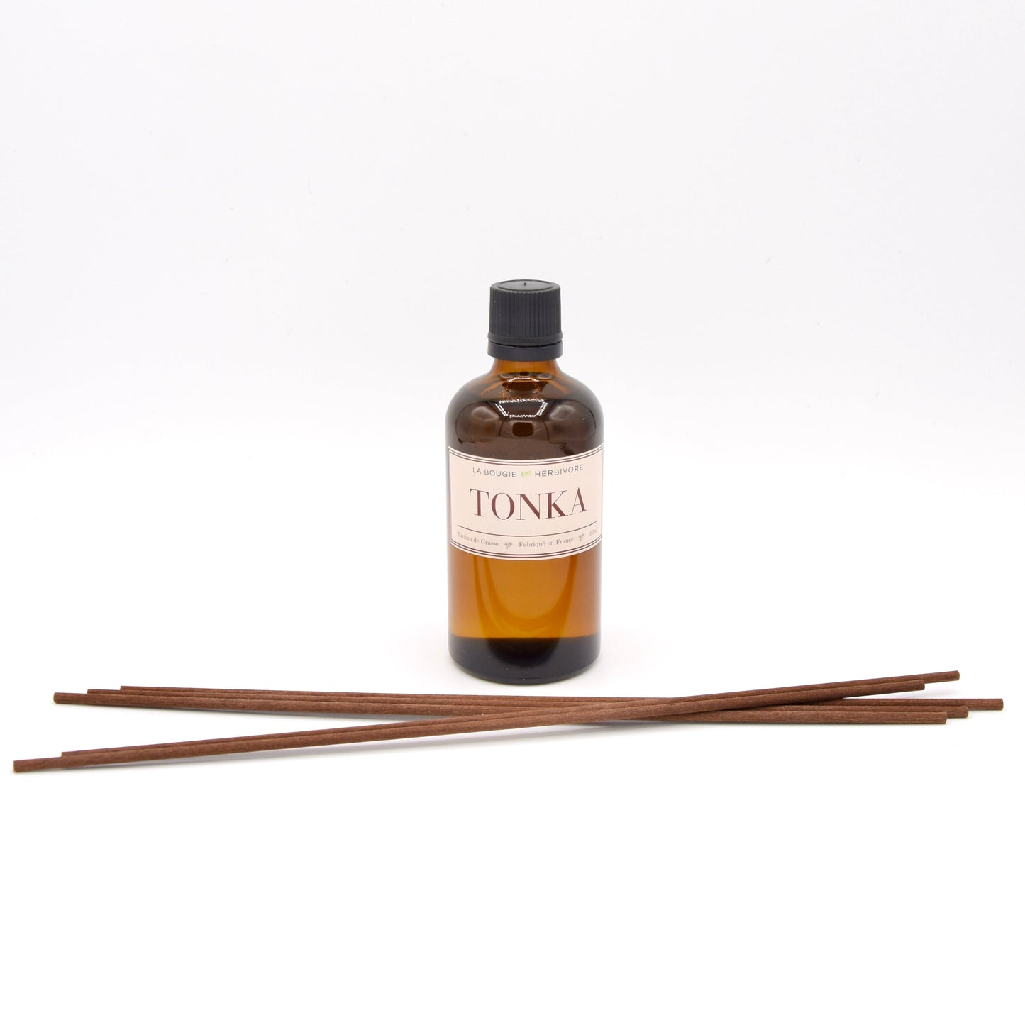 Diffuseur Classique à bâtonnets en Verre Ambré de 100 ml TONKA La Bougie Herbivore diffuseur