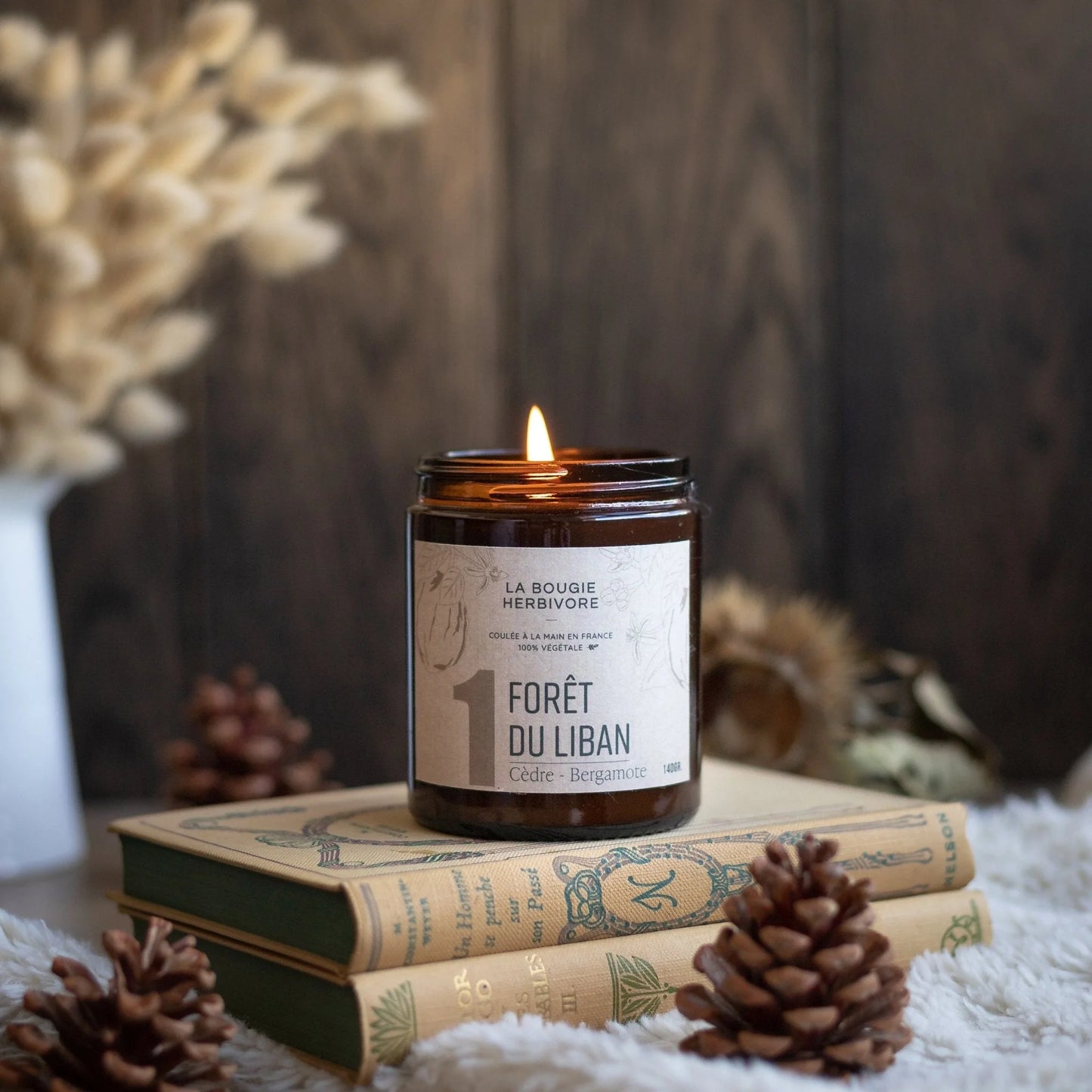 Bougie artisanale cèdre du Liban combustion propre