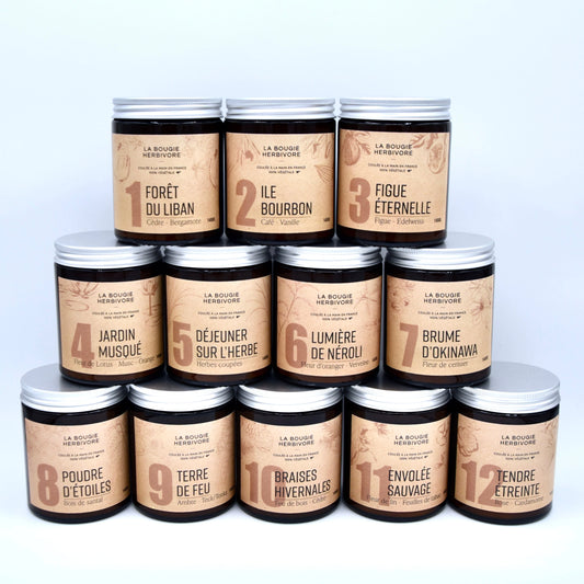 Pack bougies numérotées "Signature" X12 - 140g La Bougie Herbivore Bougies