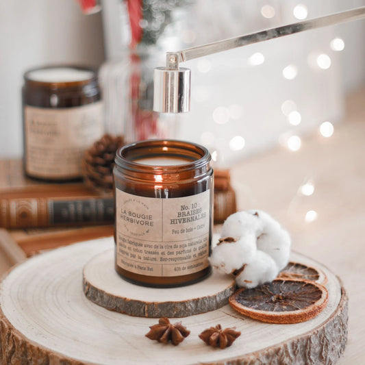 Bougie parfumée Signature No. 10 BRAISES HIVERNALES - Feu de Bois + CÚdre La Bougie Herbivore Paris