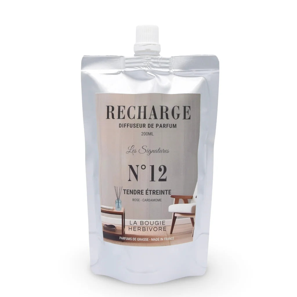 Diffuseur Santorin 200 ml en verre avec recharge Tendre Étreinte – rose et cardamome