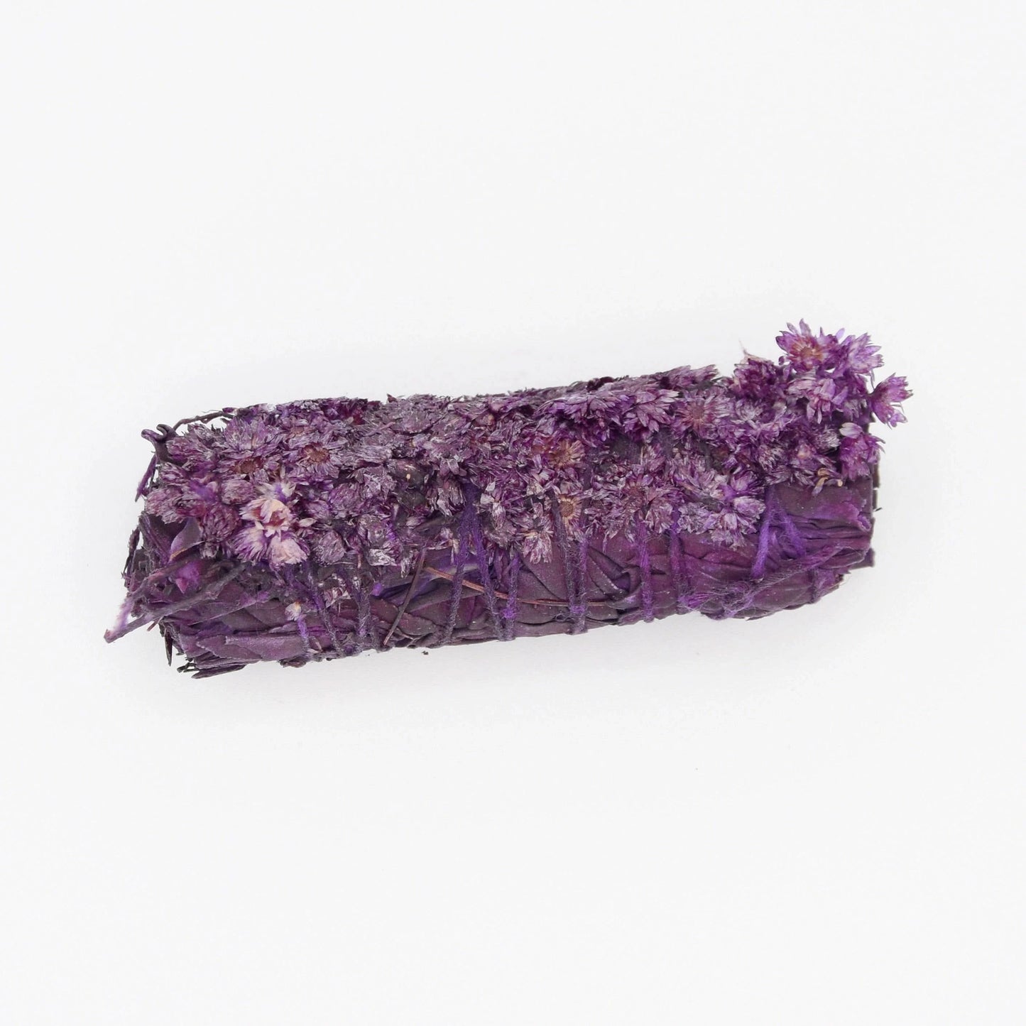 Fagot molène de Phénicie, encens purifié, orné de fleurs violettes pour une ambiance relaxante