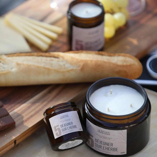 Bougie artisanale made in France - No. 5 DEJEUNER SUR L'HERBE La Bougie Herbivore Bougies