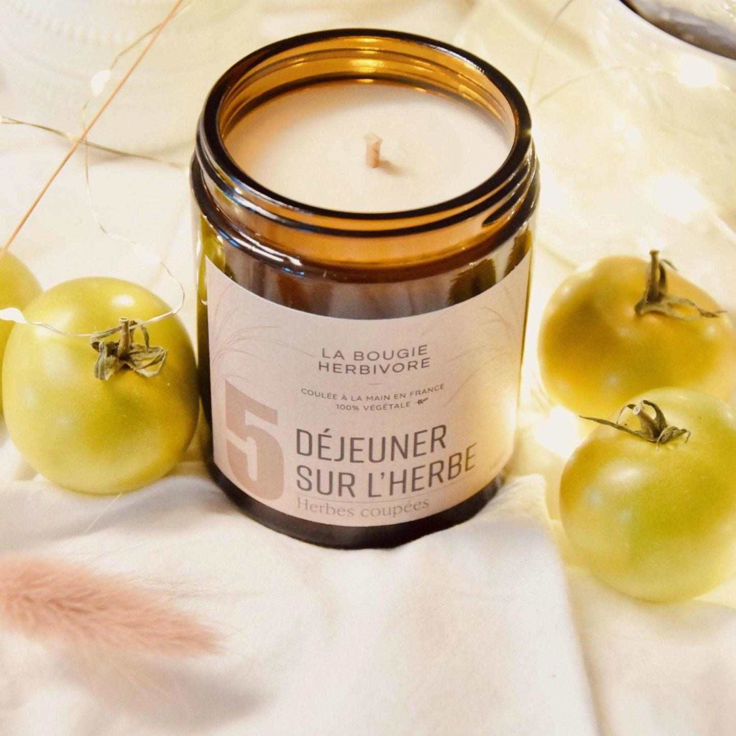 Bougie artisanale made in France - No. 5 DEJEUNER SUR L'HERBE La Bougie Herbivore Bougies