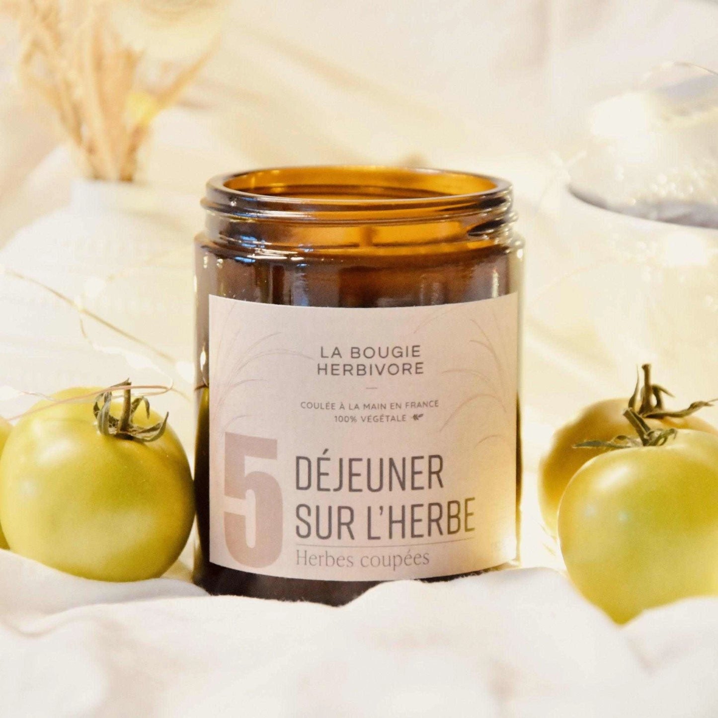 Bougie artisanale made in France - No. 5 DEJEUNER SUR L'HERBE La Bougie Herbivore Bougies