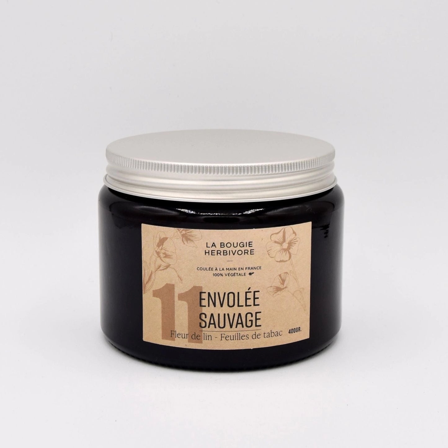 Bougie parfumée No. 11 ENVOLEE SAUVAGE - Fleur de Lin + Feuilles de Tabac La Bougie Herbivore Bougies