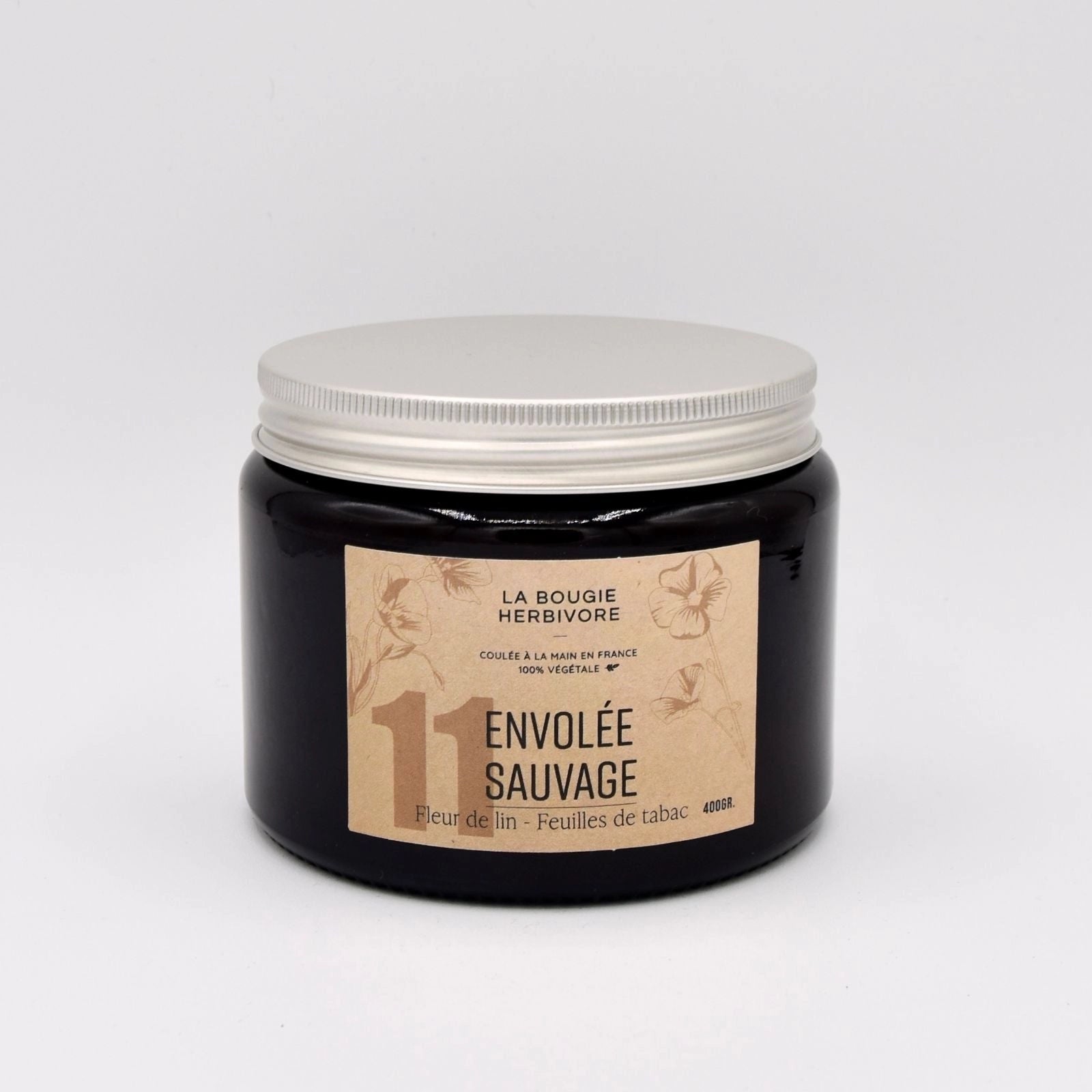 Bougie parfumée No. 11 ENVOLEE SAUVAGE - Fleur de Lin + Feuilles de Tabac La Bougie Herbivore Bougies