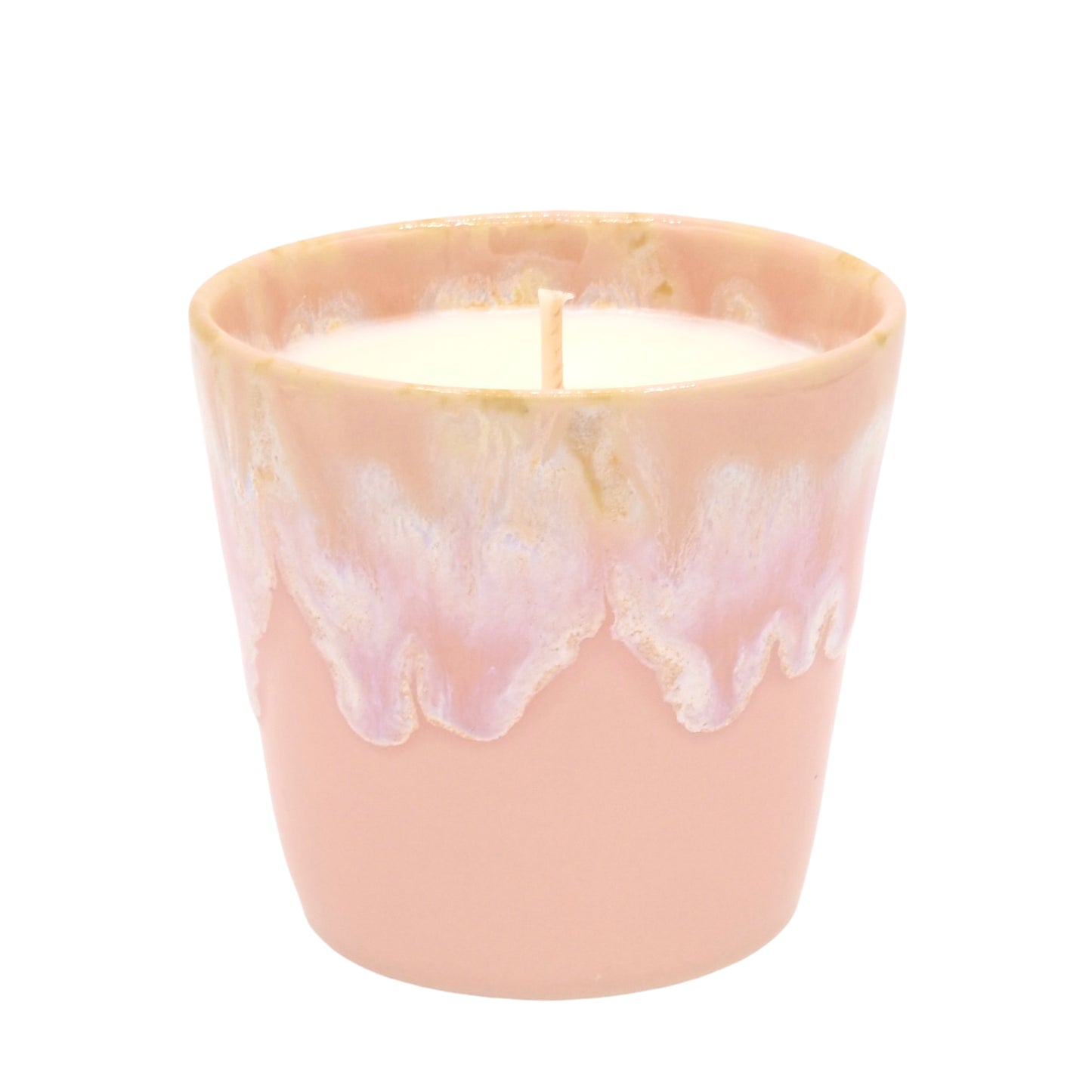 Bougie parfumée hibiscus dans un pot rose élégant, parfaite pour créer une ambiance relaxante