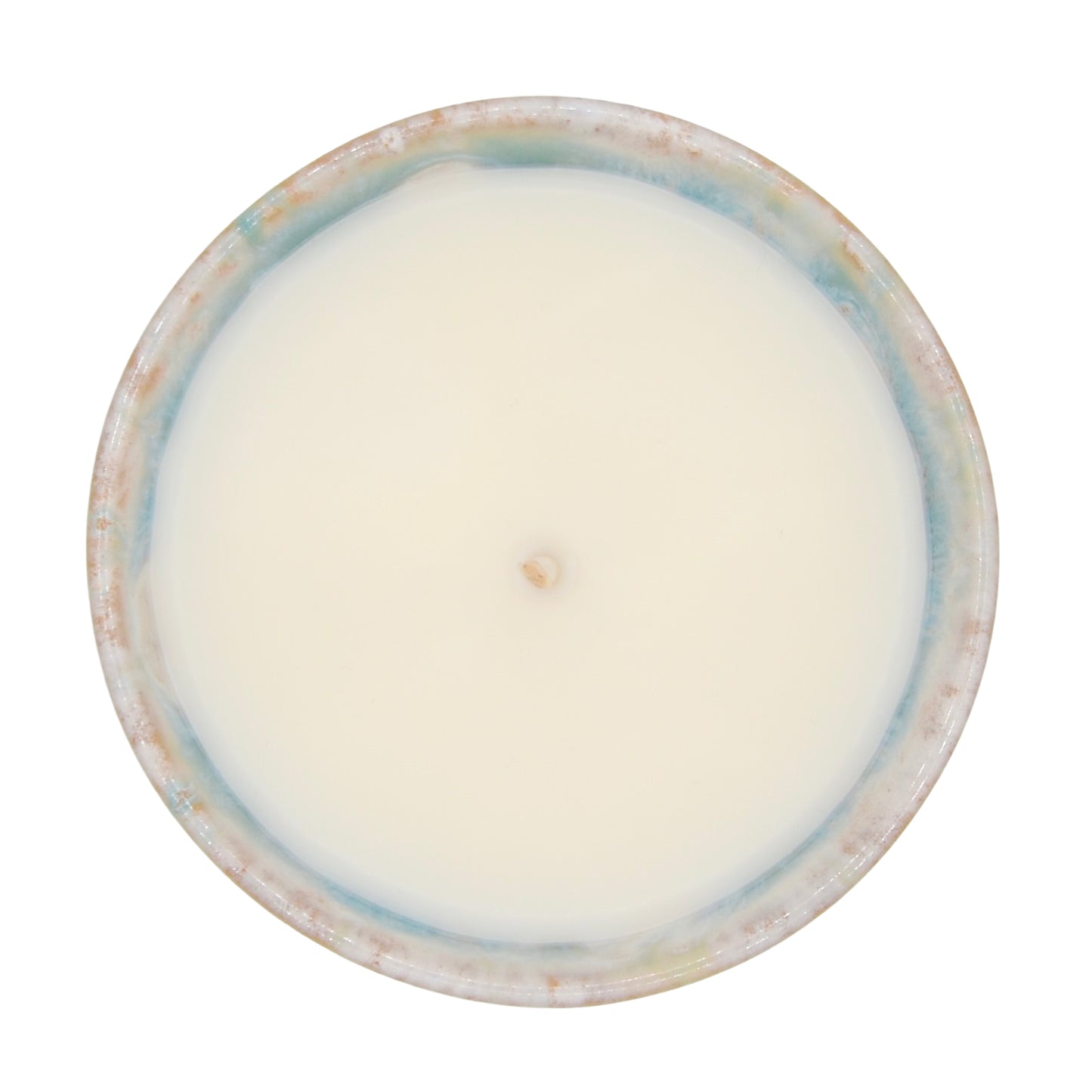 Bougie parfumée thé vert de La Bougie Herbivore dans un pot aux teintes naturelles
