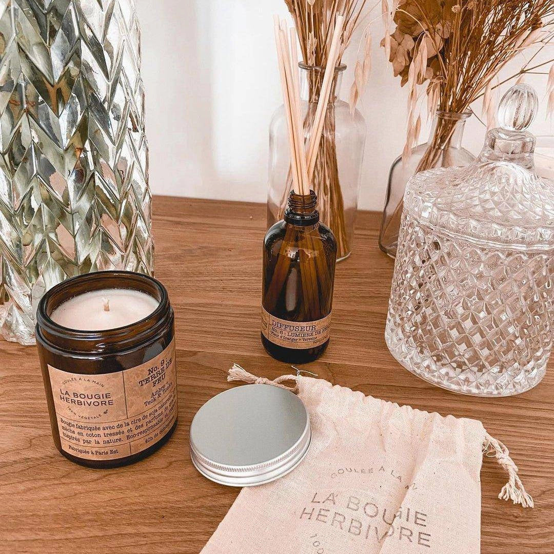 Bougie parfumée No. 10 BRAISES HIVERNALES - Feu de Bois + Cèdre La Bougie Herbivore Bougies
