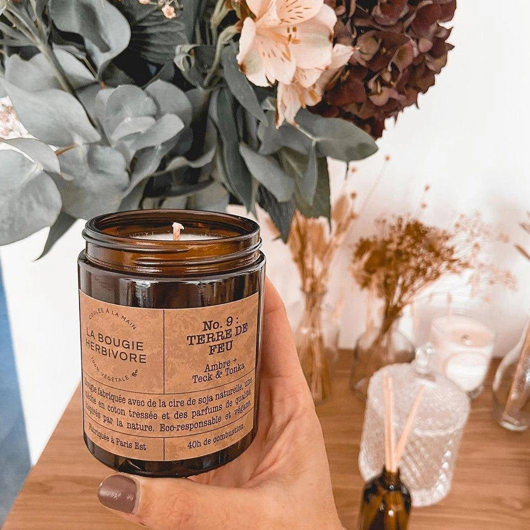 Bougie parfumée No. 10 BRAISES HIVERNALES - Feu de Bois + Cèdre La Bougie Herbivore Bougies
