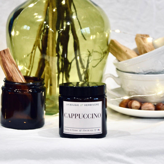 Bougie parfumée "Cappuccino" à la cire végétale de soja 90g La Bougie Herbivore Bougies