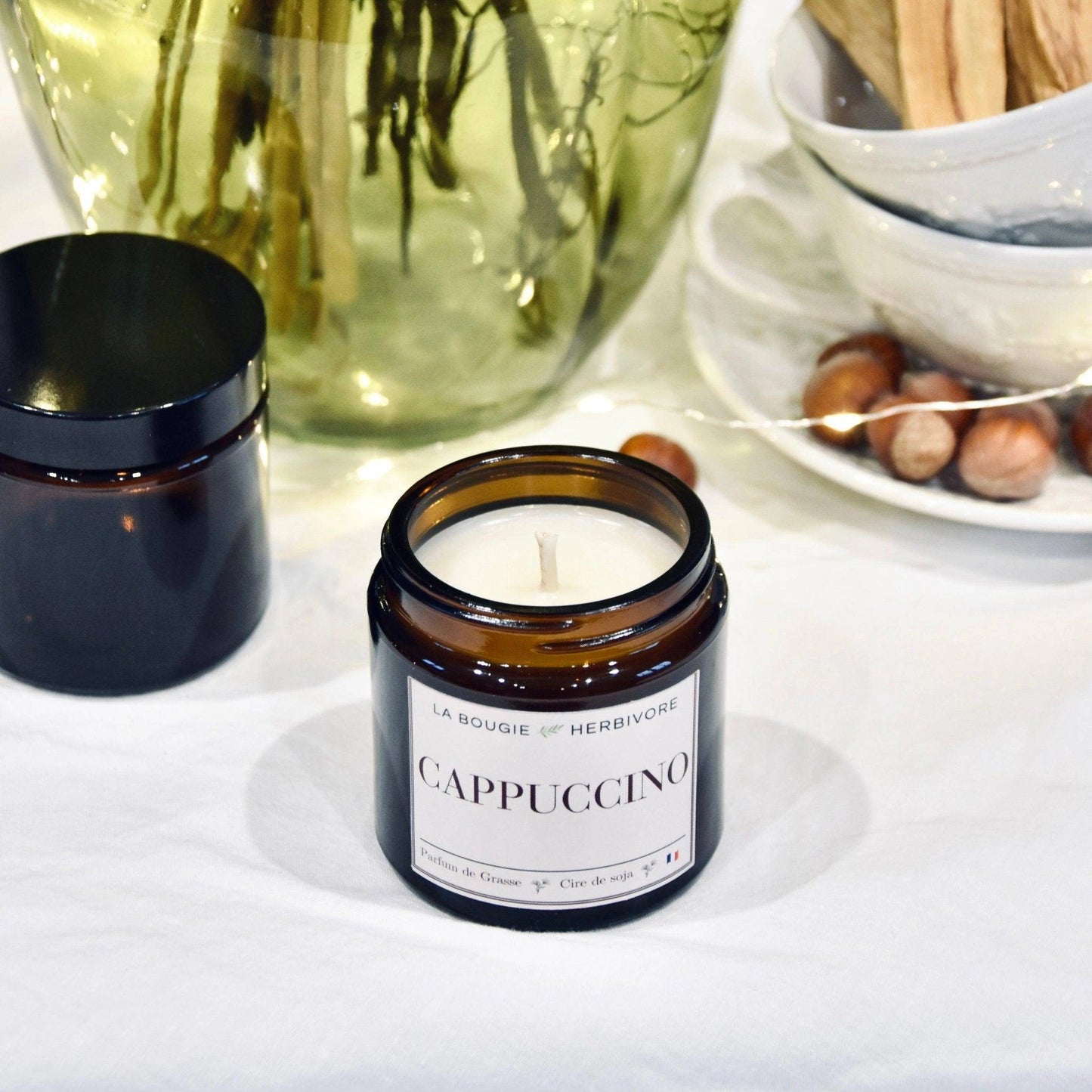 Bougie parfumée "Cappuccino" à la cire végétale de soja 90g La Bougie Herbivore Bougies
