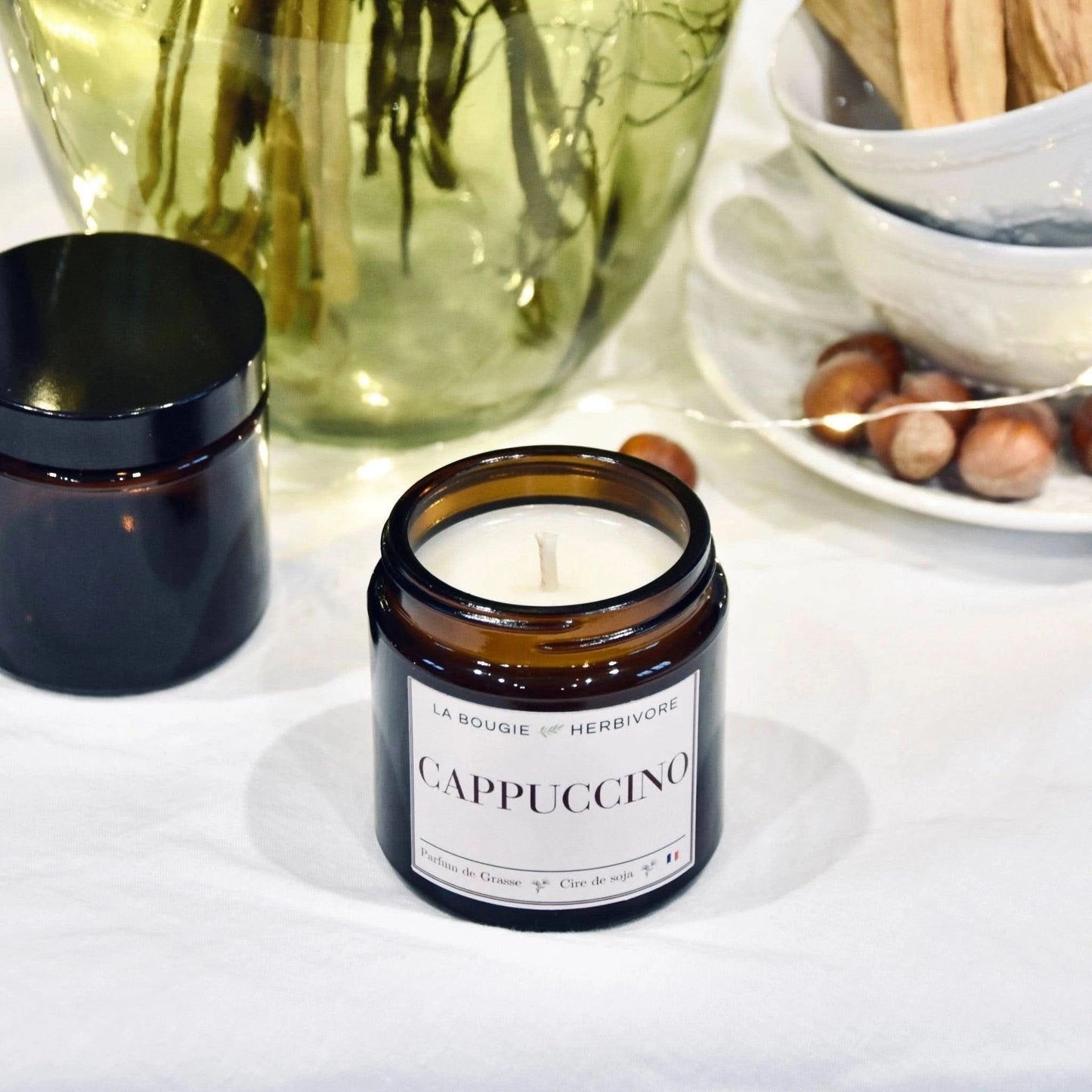 Bougie parfumée "Cappuccino" à la cire végétale de soja 90g La Bougie Herbivore Bougies