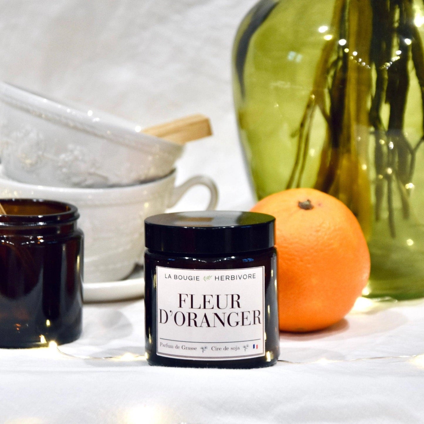 Bougie parfumée "Fleur d'oranger" à la cire végétale de soja 90g La Bougie Herbivore Bougies