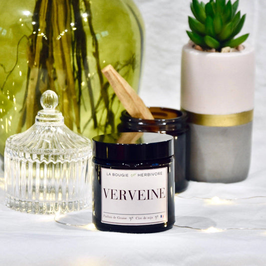 Bougie parfumée "Verveine" à la cire végétale de soja 90g La Bougie Herbivore Bougies