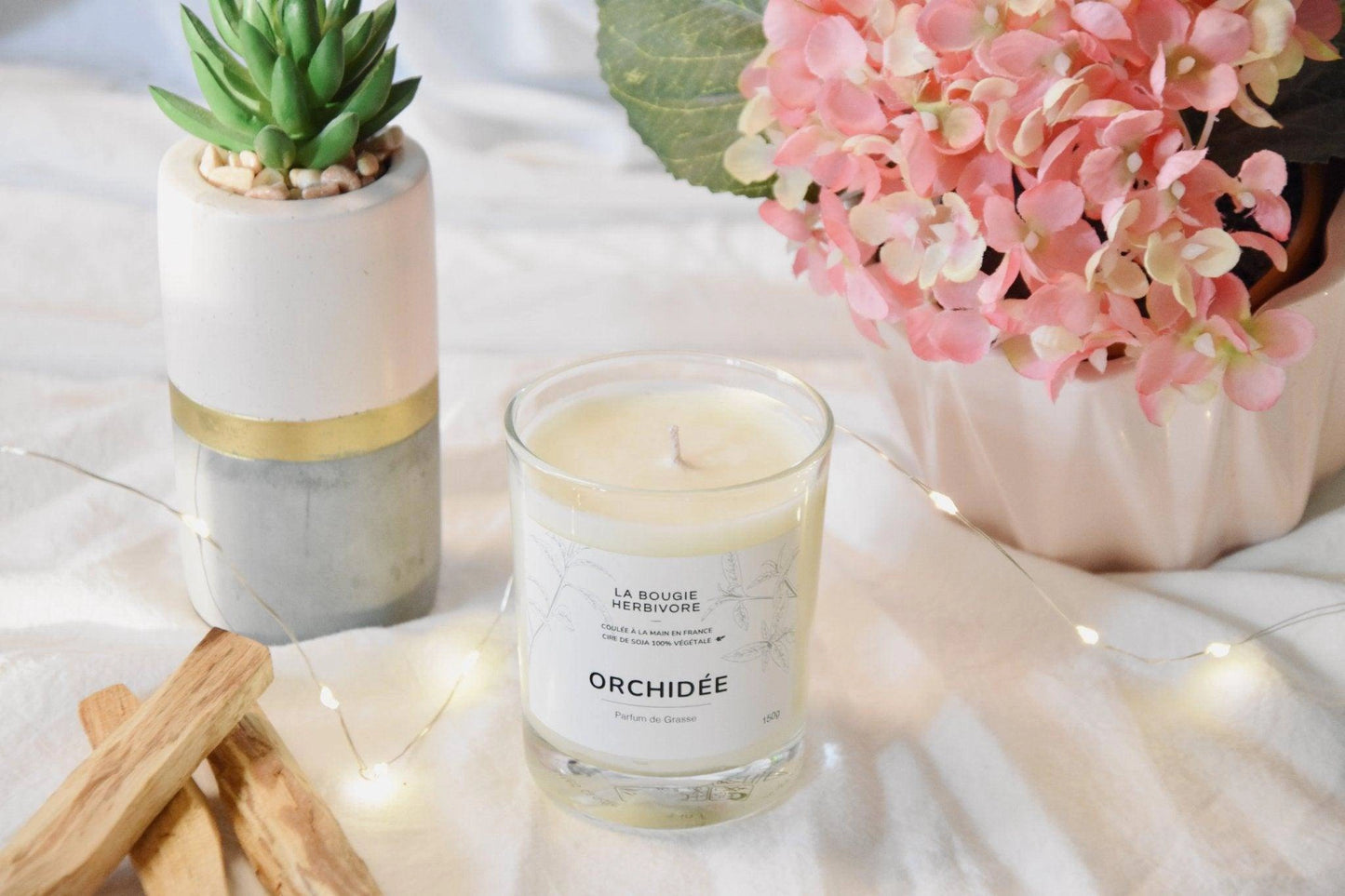 Orchidée - Bougie parfumée à la cire végétale de soja 150g La Bougie Herbivore Bougies