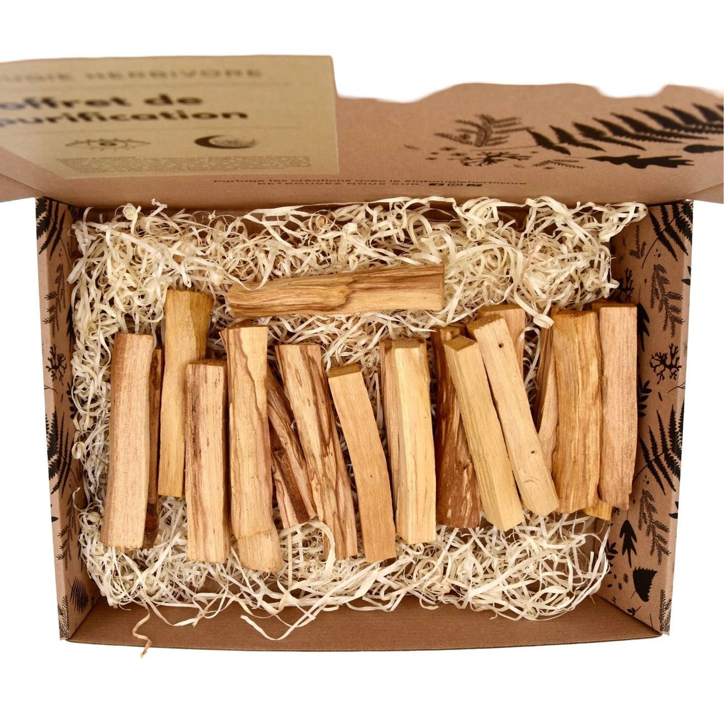 Coffret cadeau purification palo santo avec morceaux de bois sacrés pour purification et bien-être