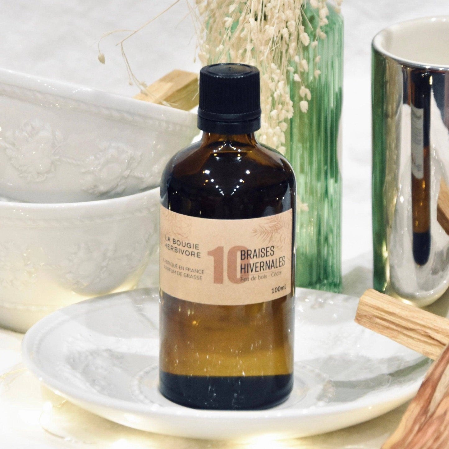 Diffuseur La Bougie Herbivore parfum feu de bois cèdre de 100ml pour une ambiance chaleureuse